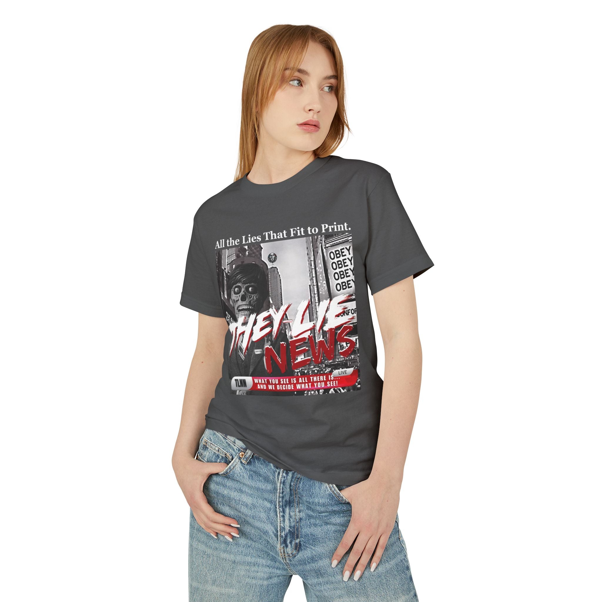 They Lie News Network 2.0 Heavyweight Cotton T-Shirt