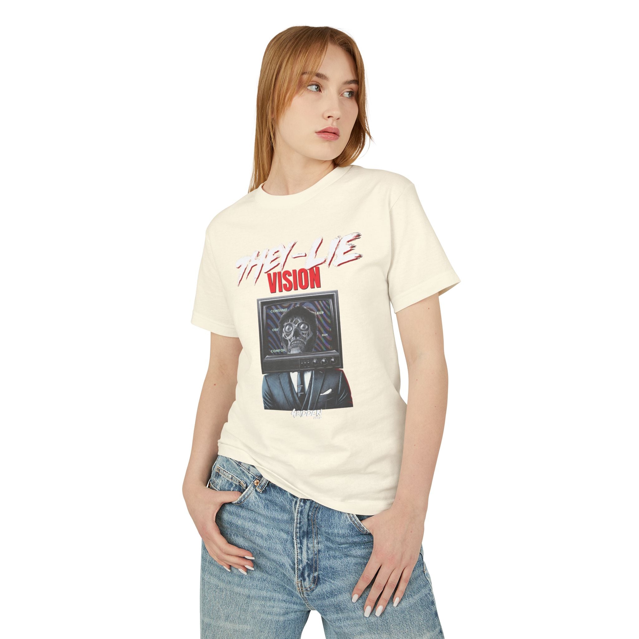 THEY-LIE-VISION Heavyweight Cotton T-Shirt