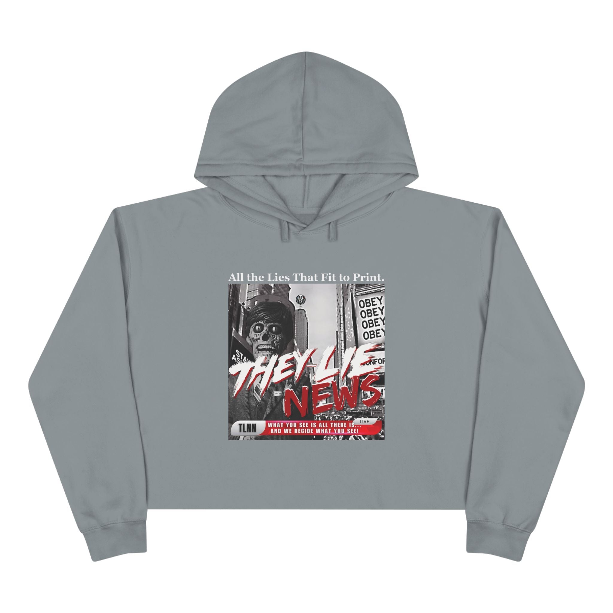 They Lie News Network 2.0 Crop Hoodie