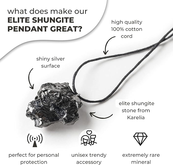 Elite Shungite Raw Pendant (Karelian Heritage)