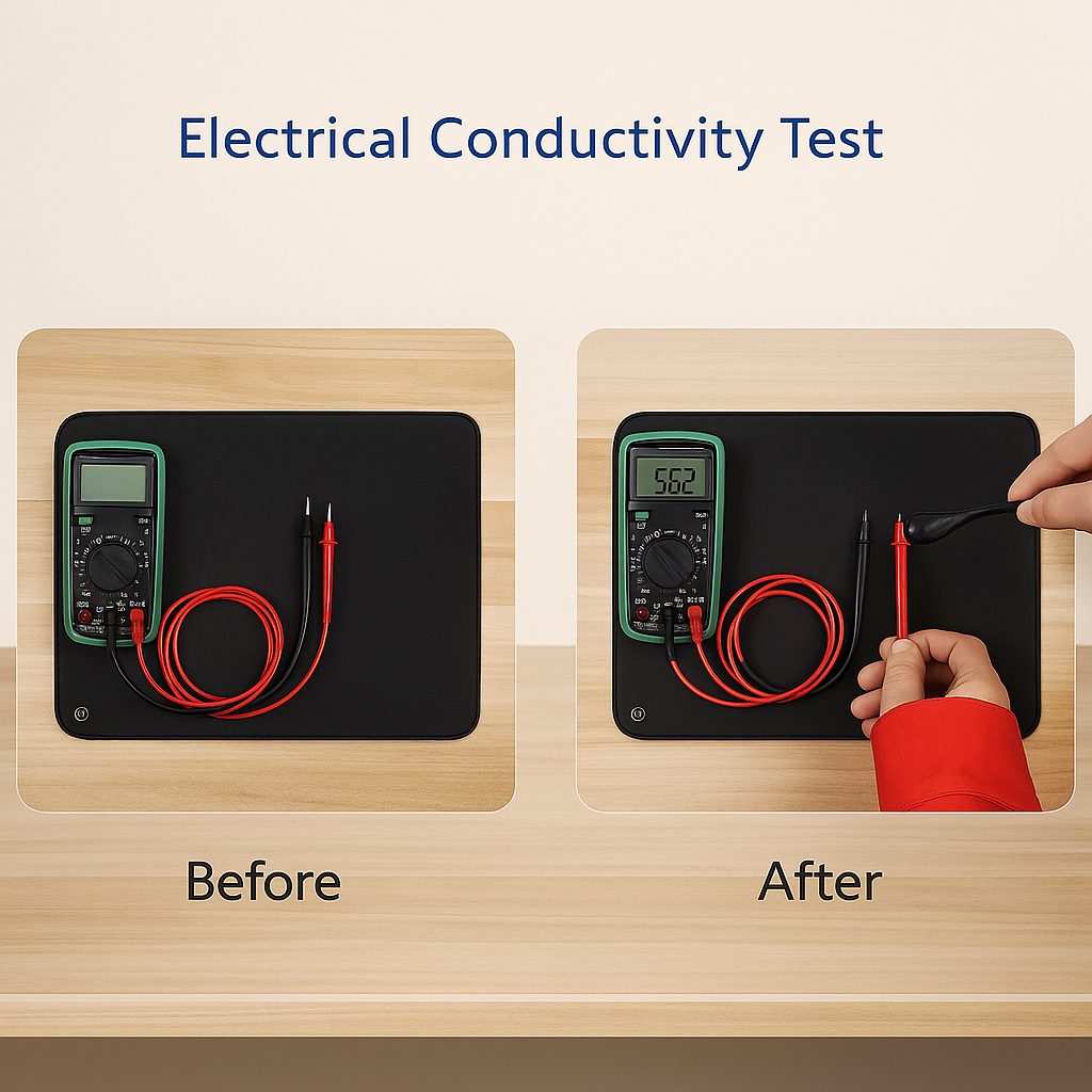 Universal Grounding Mat – EMF Recovery Sleep & Yoga Pad with Anti-Tangle Coil Cable (PU Conductive Surface)