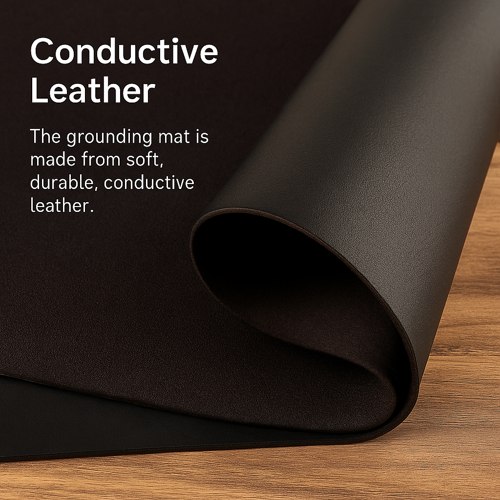 Universal Grounding Mat – EMF Recovery Sleep & Yoga Pad with Anti-Tangle Coil Cable (PU Conductive Surface)