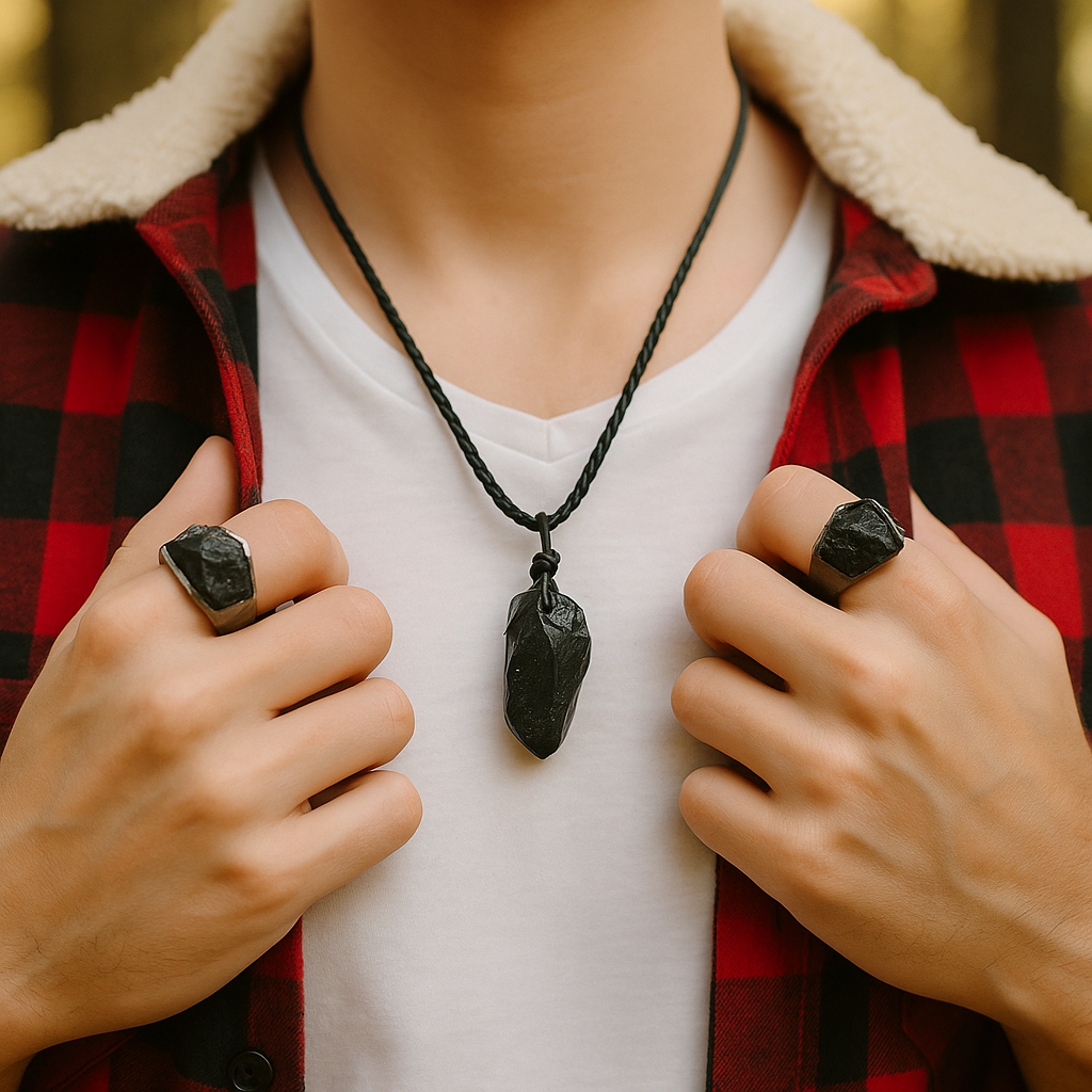 Elite Shungite Raw Pendant (Karelian Heritage)
